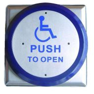 ASEC Press To Exit - W/chair Switch Large Round SS/Blue