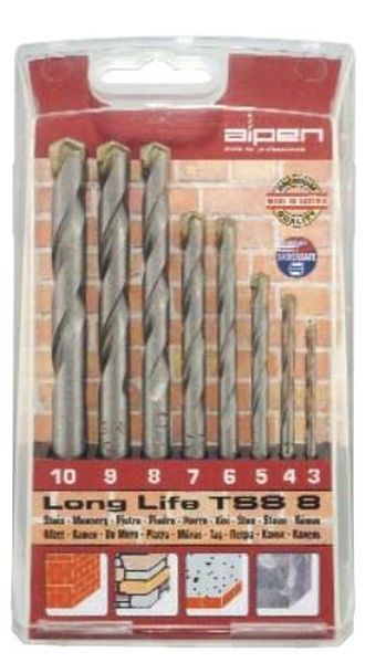 ALPEN Masonry Perc/Rotary Bit Set 8 3-10mm