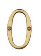  Numeral Face Fix 76mm No.0 Polished Brass