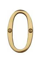  Numeral Face Fix 76mm No.0 Polished Brass