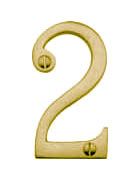  Numeral Face Fix 76mm No.2 Polished Brass