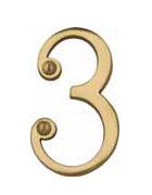  Numeral Face Fix 76mm No.3 Polished Brass
