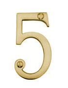  Numeral Face Fix 76mm No.5 Polished Brass