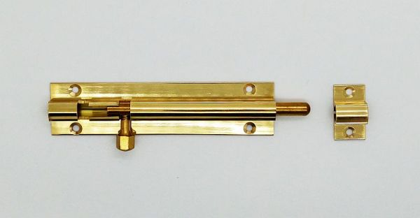  Barrel Bolt Straight 100x25mm Polished Brass