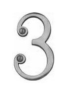  Numeral Face Fix 76mm No.3 Polished Chrome