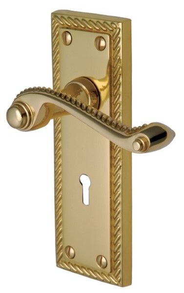  Georgian Lever Lock 152x52mm Polished Brass