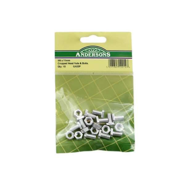  Cropped Head M6x11mm Bolt & Nut