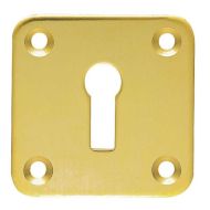  Escutcheon Key Square 50 X 50mm Polished Brass