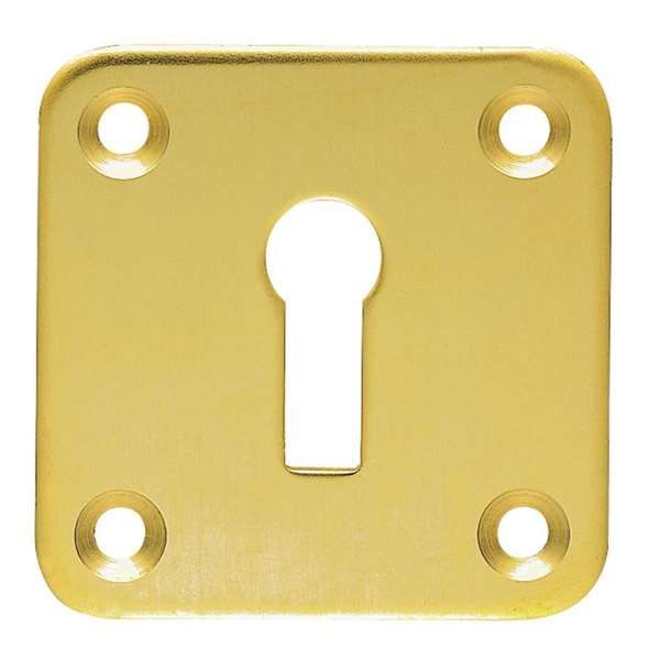  Escutcheon Key Square 50 X 50mm Polished Brass