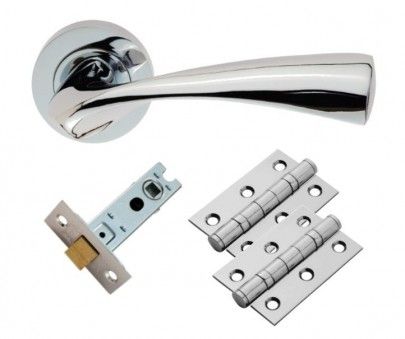  Sintra Lever On Rose Door Pack Polished Chrome