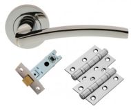  Tavira Lever On Rose Door Pack Polished Chrome