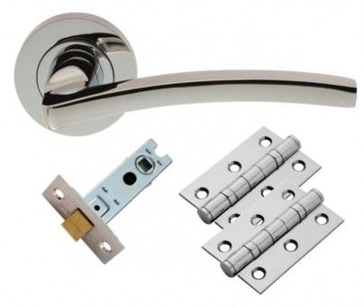  Tavira Lever On Rose Door Pack Polished Chrome