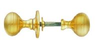  Queen Anne Rim Knob Set Polished Brass