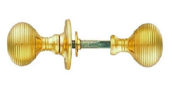  Queen Anne Rim Knob Set Polished Brass