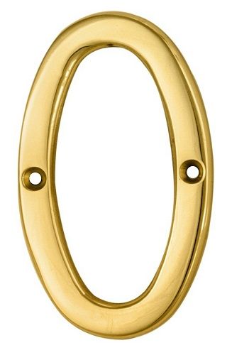 CARLISLE BRASS N0PVD Numeral 76mm No.0 Stainless Brass PVD