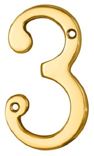 CARLISLE BRASS N3PVD Numeral 76mm No.3 Stainless Brass PVD