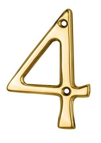 CARLISLE BRASS N4PVD Numeral 76mm No.4 Stainless Brass PVD