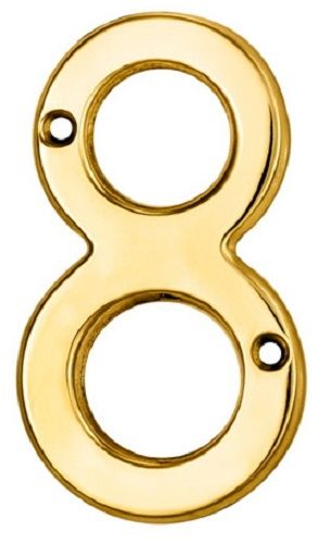 CARLISLE BRASS N8PVD Numeral 76mm No.8 Stainless Brass PVD