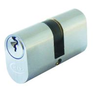  Oval Double Cylinder 70mm Satin Chrome
