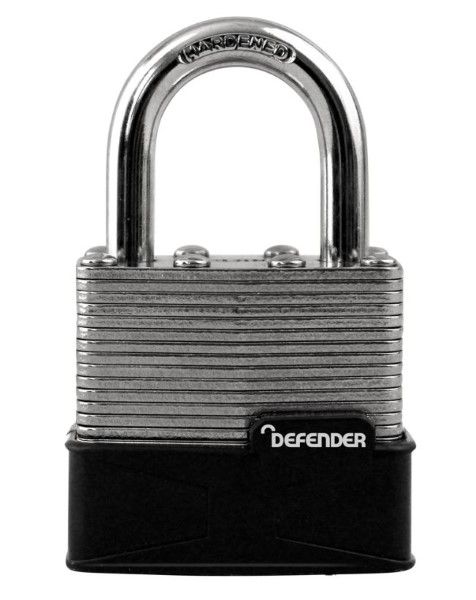 DEFENDER Padlock Open Shackle Laminated 50mm