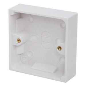  Surface Pattress Box Single 32mm White