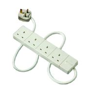  Extension Lead 4-gang 2 Metre White