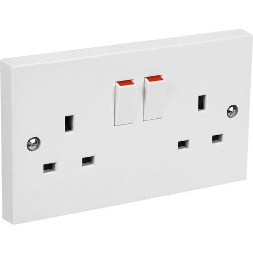  Switched Socket Double 13A White