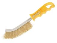 FAITHFULL FAIWBHANDB Wire Scratch Brush Brass Yellow Handle