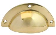  Drawer Pull 87x37x23mm Face Fix Polished Brass