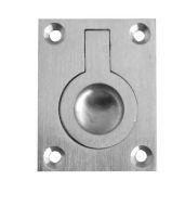 JEDO Flush Ring Rectangular 50x38mm Satin Chrome