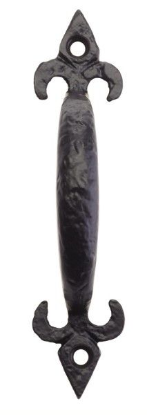  7142-6 Pull Handle Fleur De Lys 152mm Antique Black