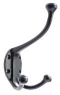  7151 Hat & Coat Hook Triple Black
