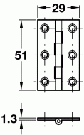 HAFELE C1940 PB Sd Brass Butt Hinge 51x29x1.3mm PB