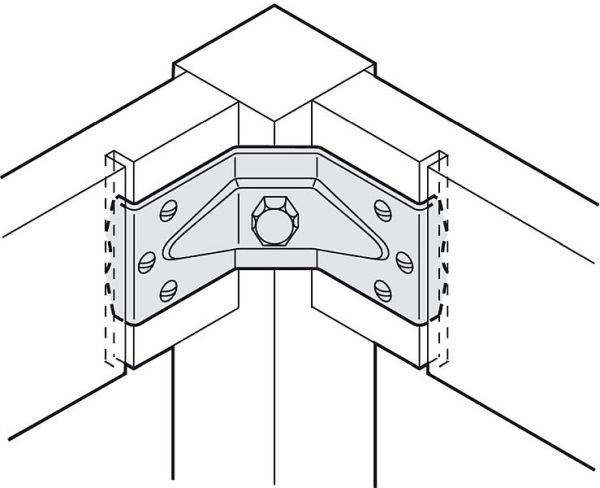 HAFELE 641.00.901 Corner Brace For Table Leg 40mm ZP