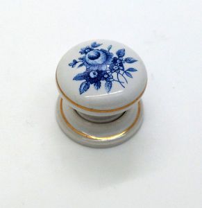 HEATHERLEY Cupboard Knob 30mm Blue Bouquet Wt