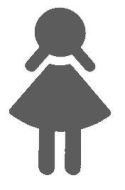 HEWI Female Pictogram 150mm X3mm Acr Anthracite Gy