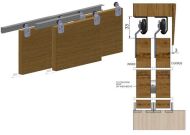 COBURN 06008 Twin 60 Wardrobe Sliding Door Gear 2400mm 3 Door