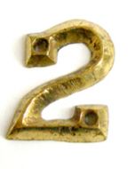 KIRKPATRICK B1976/2 Numeral 1.3/4 '2' Antique Brass