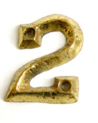 KIRKPATRICK B1976/2 Numeral 1.3/4 '2' Antique Brass