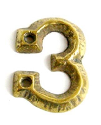 KIRKPATRICK B1976/3 Numeral 1.3/4 '3' Antique Brass