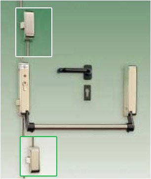 FEB ES4570225+ES590-L Feb SEmma4 3pt Hor Panic Latch Cyl&lvr RH Wt