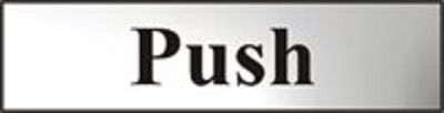  Sign 'push' (hor) 200x50mm CP
