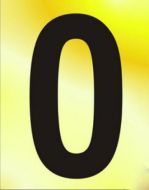  Numeral No 0 50mm Black On Gold