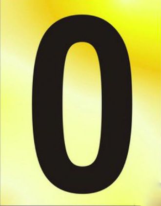  Numeral No 0 50mm Black On Gold