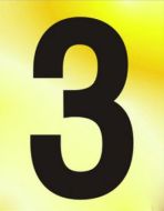  Numeral No 3 50mm Black On Gold