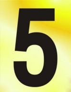  Numeral No 5 50mm Black On Gold