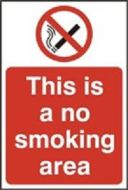  Sign No Smoking Area 200x300 Rigid Plastic