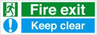  Sign 'Fire Exit Keep Clear' Plas 450x200