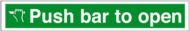 Sign 'push Bar To Open' S/adh 300x100