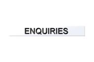  Sign 'enquiries' 180x26mm Aluminium